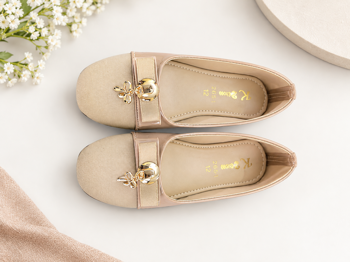 elegant beige girls’ ballet flats elegant beige girls’ ballet flats
