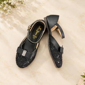 Home elegant black mary jane flats on marble